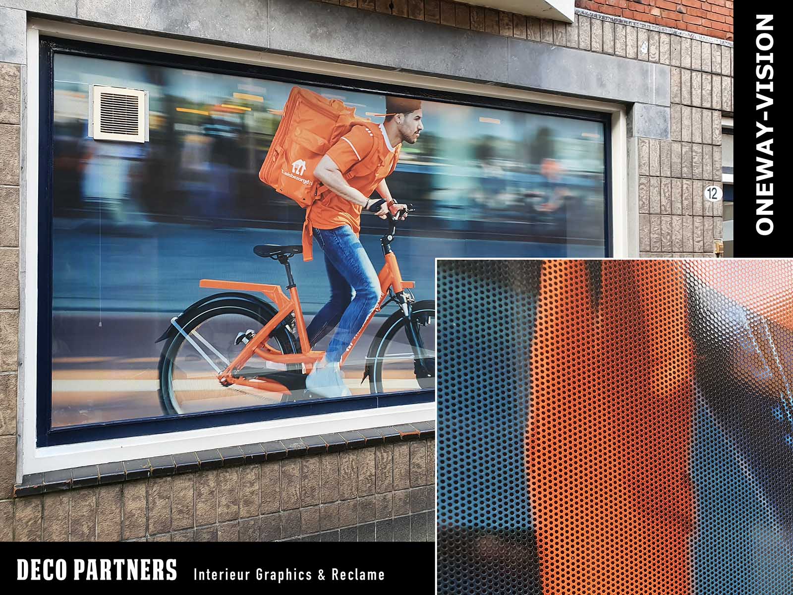 Oneway-vision raambestickering by Deco Partners