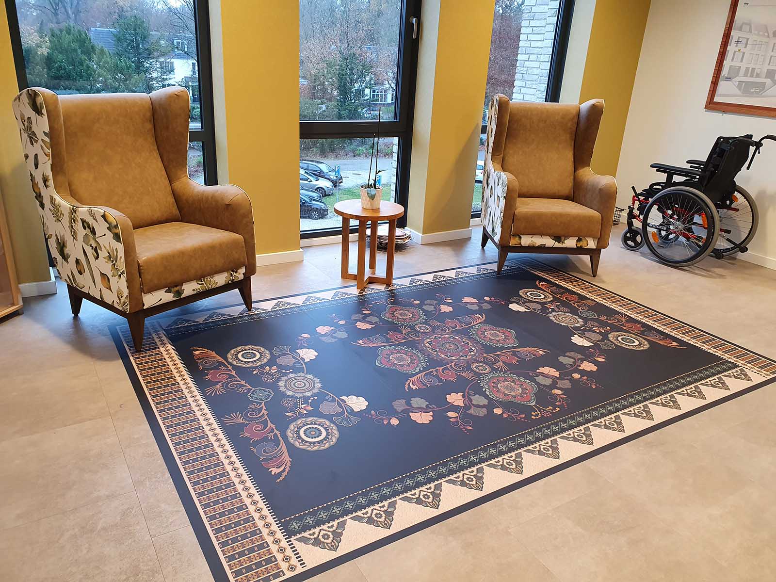 Vloerkleed-vloerstickers hebben een zeer sterk klevende lijmlaag waardoor ze goed op nagenoeg iedere ondergrond blijven kleven. De carpet-vloerstickers kunnen bovendien binnen 3 jaar eenvoudig en zonder lijmresten weer verwijdert worden.